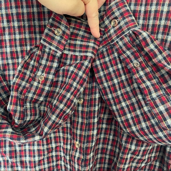 Pendleton Sir Pendleton Well Button Down Oxford Medium Plaid Red White Blue - Picture 3 of 5
